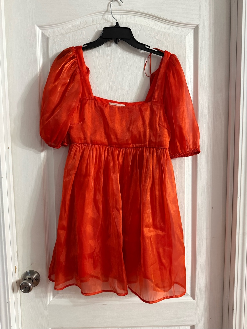 Molly Green Red Babydoll Square Neck Mini Dress Sz S. AG-218
